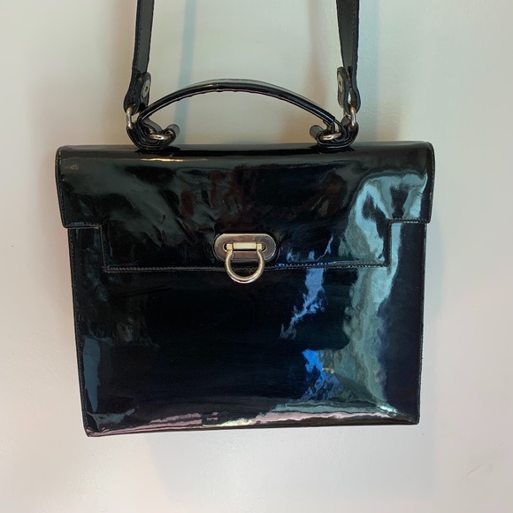Furla Bags Vintage Furla Patent Leather Flip Lock Bag Poshmark
